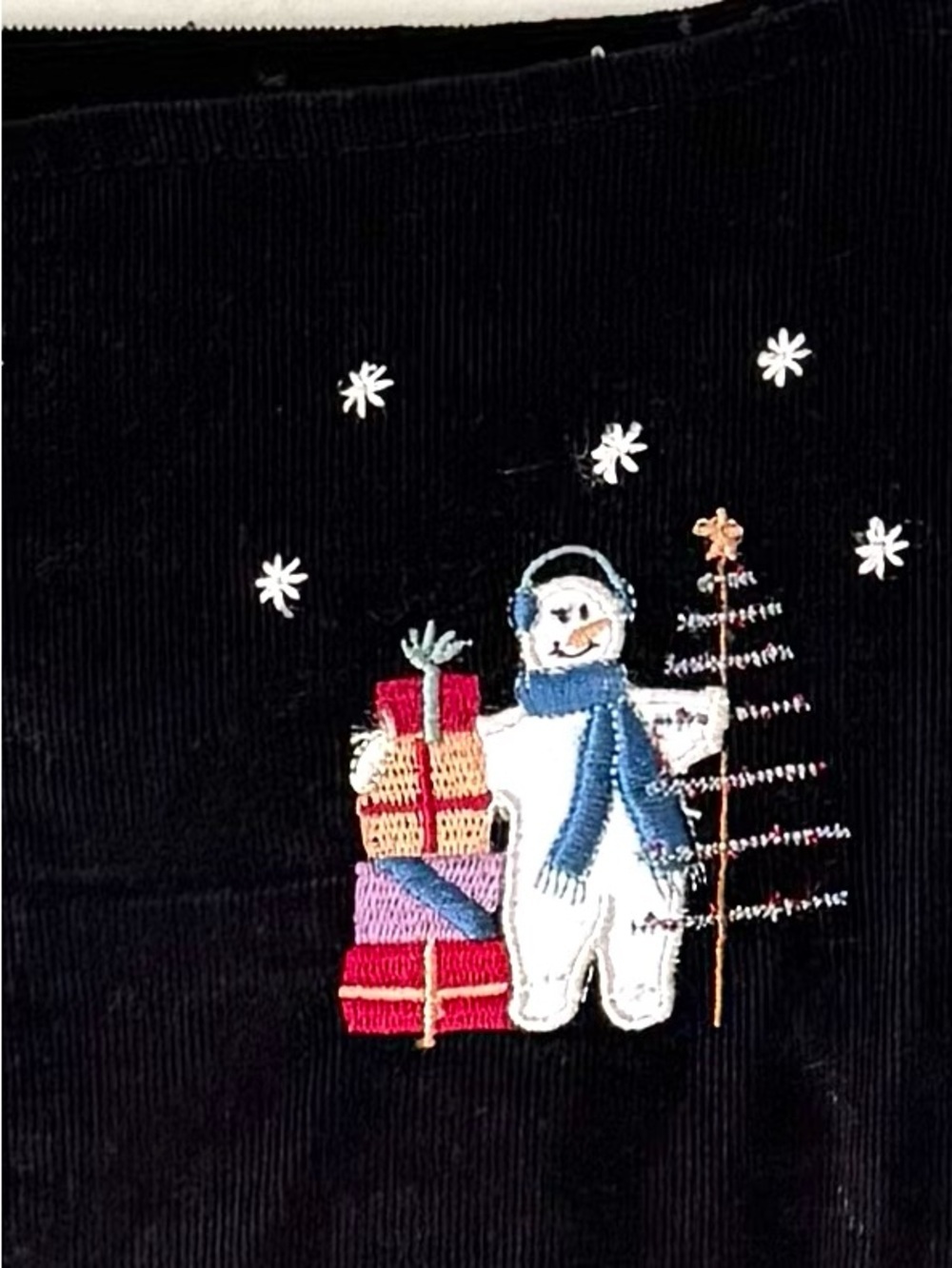 Christopher & Banks Vintage Snowman denim bib Dress Jumper Sleeveless - Picture 4 of 6